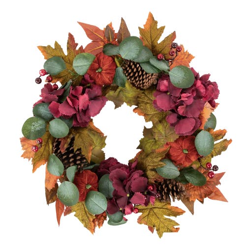 Northlight Fall Harvest Artificial Floral Wreath In Orange