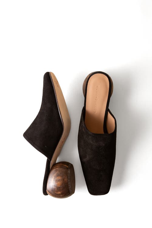Huma Blanco Mina Mule In Coal Suede