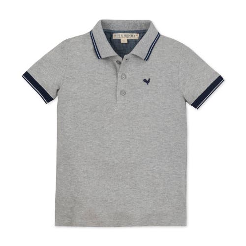 Hope & Henry Baby Boys' Organic Pique Polo, Infant In Dark Gray Heather