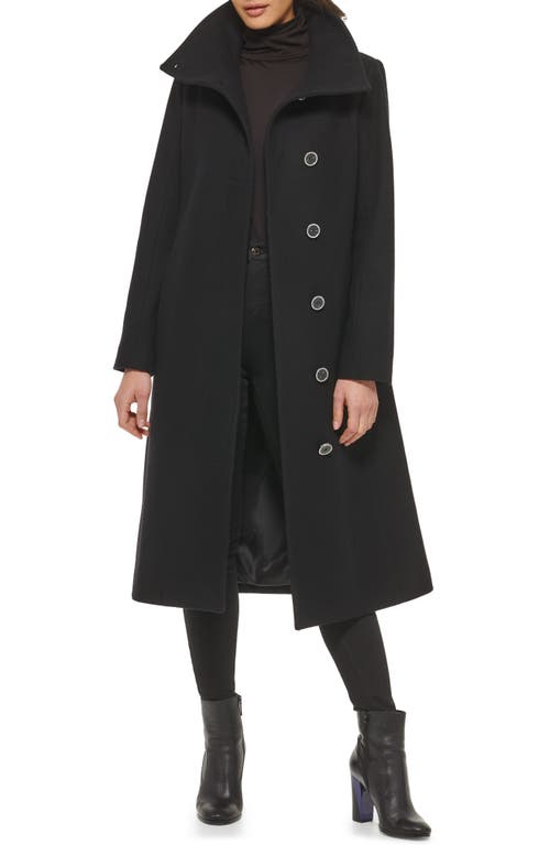 Kenneth Cole New York Wool Blend Walking Coat in Black