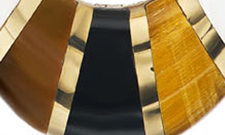 Shop Orly Marcel Mini Inlay Hoop Earrings In Gold/ Black Multi