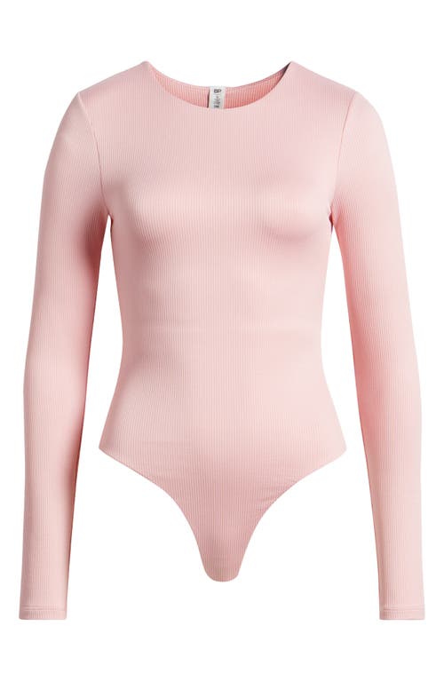 Bp. Butter Rib Bodysuit In Pink Coral