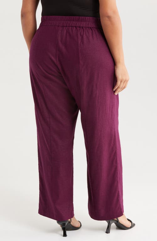 Universal Standard Coastal Midweight High Waist Linen Blend Pants In Elderberry