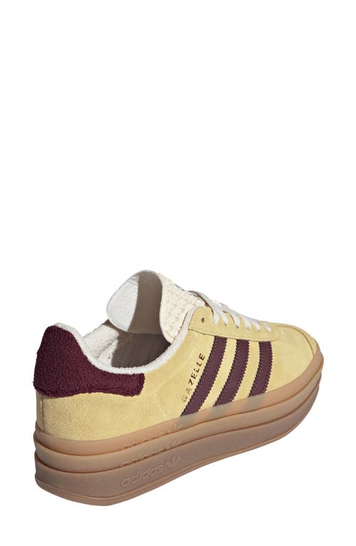 Shop Adidas Originals Adidas Gazelle Bold Platform Sneaker In Yellow/maroon/wonder White