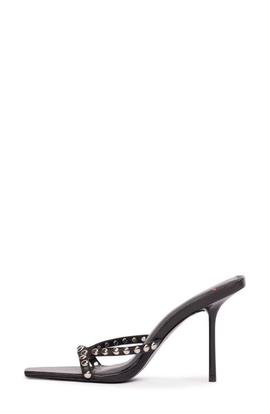 Black Suede Studio Leo Slide Sandal In Black Buffed Nappa Studs