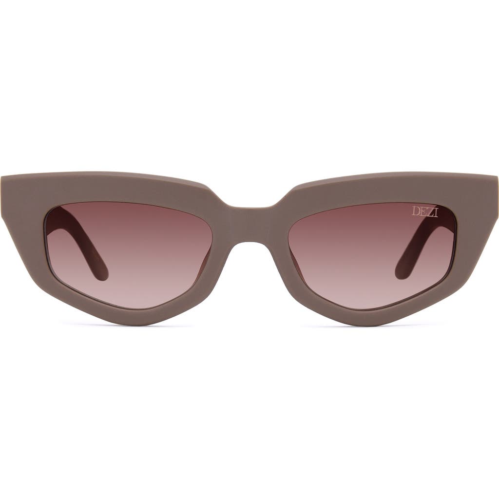 Dezi On Read 49mm Cat Eye Sunglasses In Matte Stone/terra Cotta