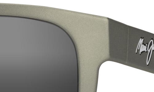 Shop Maui Jim Puakea 57mm Polarizedplus2® Square Sunglasses In Matte Greyish-green