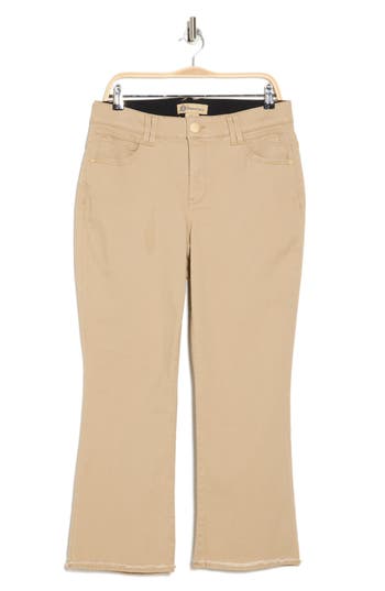 Democracy Fray Crop Flare Pants In Brown