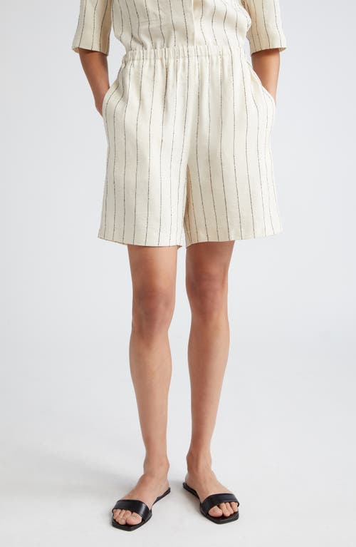 Loulou Studio Pinstripe Shorts In White