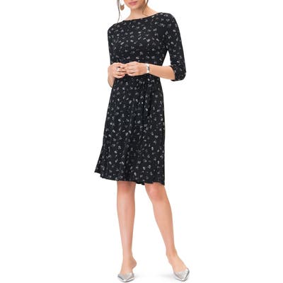 Leota Belted Print Jersey A-Line Dress
