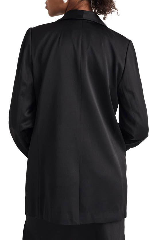 Madewell Oversize Satin Blazer In True Black