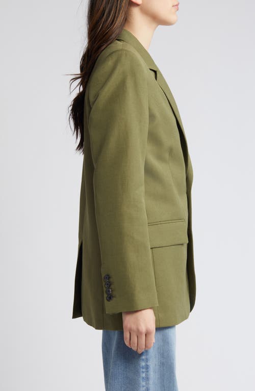 Frame Everyday Twill Blazer In Military Green