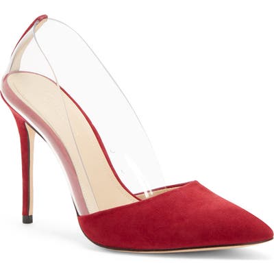 Imagine By Vince Camuto Ossie Clear Pump, Burgundy