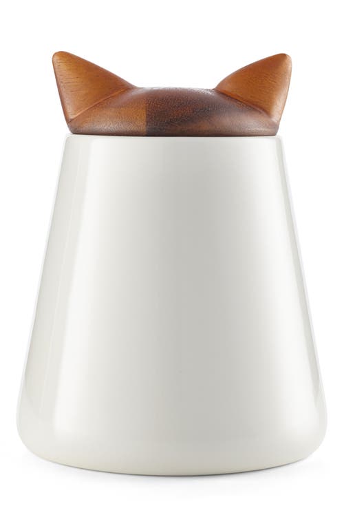 Nambe Nambé Cat Treat Jar In White