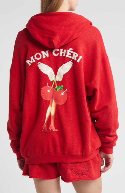 Boys Lie Cherry Picker Embroidered Graphic Hoodie In Red