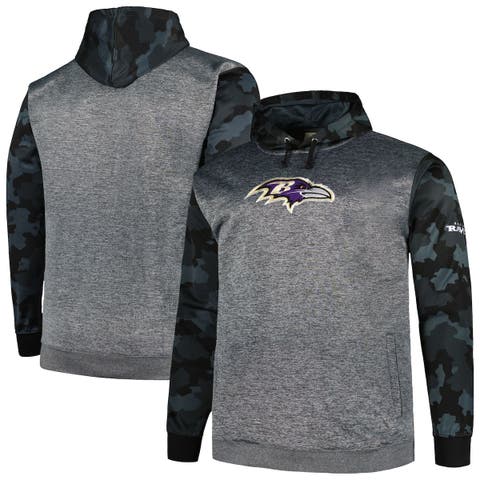 Zubaz Baltimore Ravens NFL Men's Grey Hoodie with Tonal Camo Sleeves