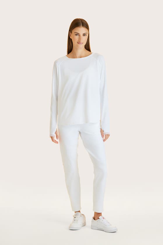 Alala Women's Regular Size Open Back Long Sleeve T-shirt In White