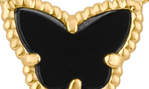 Kenneth Jay Lane Cz By  Cz Pavé Butterfly & Clover Drop Pendant Necklace In Black/gold