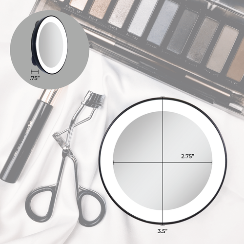 Zadro Lighted Compact Mirror With 10x Magnification & Suction Cup In Pink