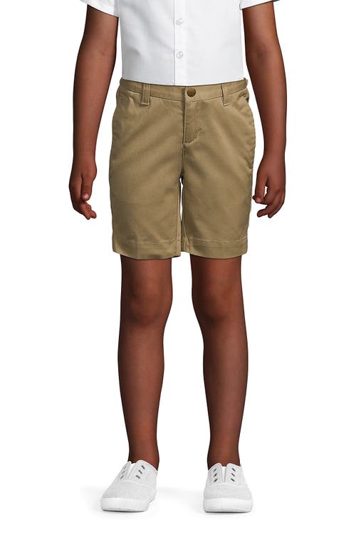 Shop Lands' End School Uniform Girls Plus Plain Front Blend Chino Shorts In Khaki