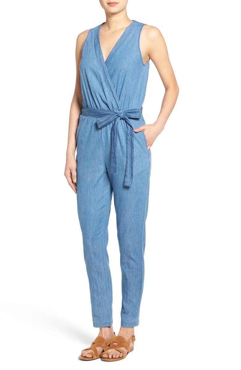 Mimi Chica Surplice Chambray Jumpsuit | Nordstrom