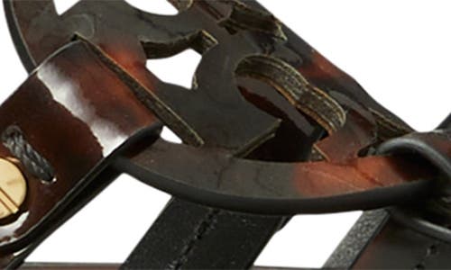 Tory Burch Miller Tortoise-print Leather Sandals In Tortoise Patent
