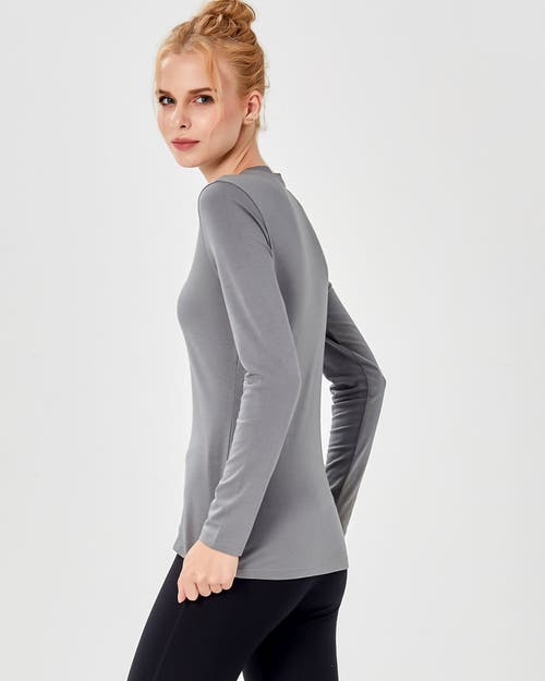 Shop Rebody Active Pima Going Long Sleeve Top In Stone Olive