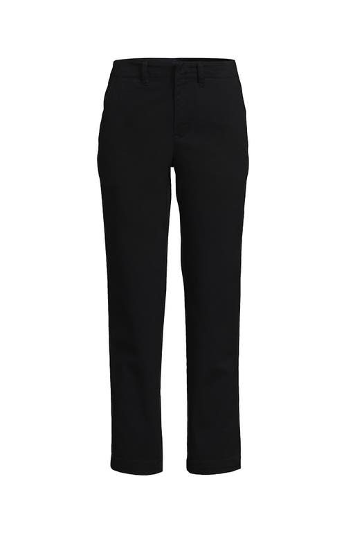 Shop Lands' End Mid Rise Classic Straight Leg Chino Ankle Pants In Black