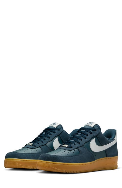 Shop Nike Air Force 1 '07 Lv8 Emb Sneaker In Navy/white/brown