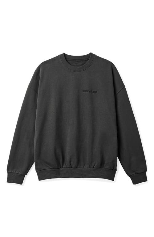 Shop Brixton Embroidered Heavyweight Sweatshirt In Washed Black