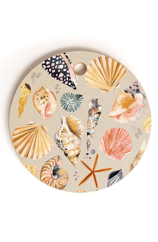 Deny Designs Sea Shells Sand Cutting Board In Beige