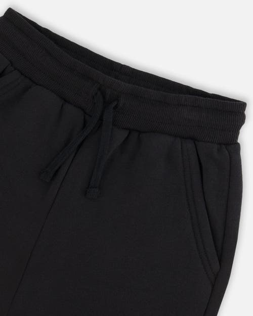 Shop Deux Par Deux Little Boy's Fleece Sweatpants With Pockets Black In Anthracite