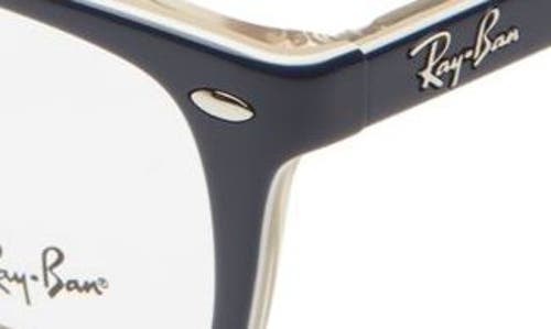 Ray Ban Ray-ban 50mm Square Optical Glasses In Blue Brown/clear