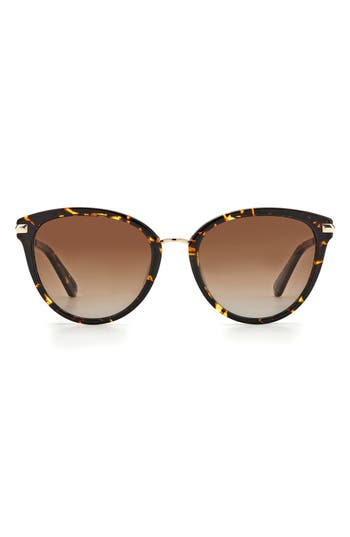 Shop Kate Spade New York Savona 53mm Gradient Polarized Cat Eye Sunglasses In Hvn/brown Grad Polz