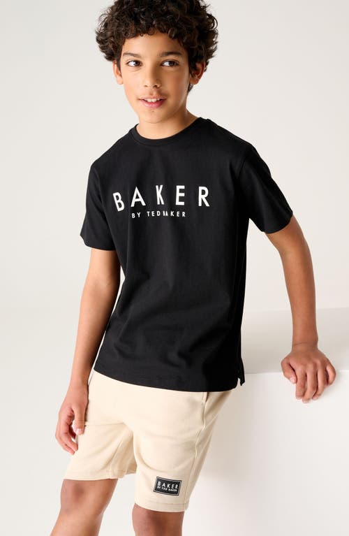 Shop Baker By Ted Baker Kids' Logo Cotton Graphic T-shirt In Black