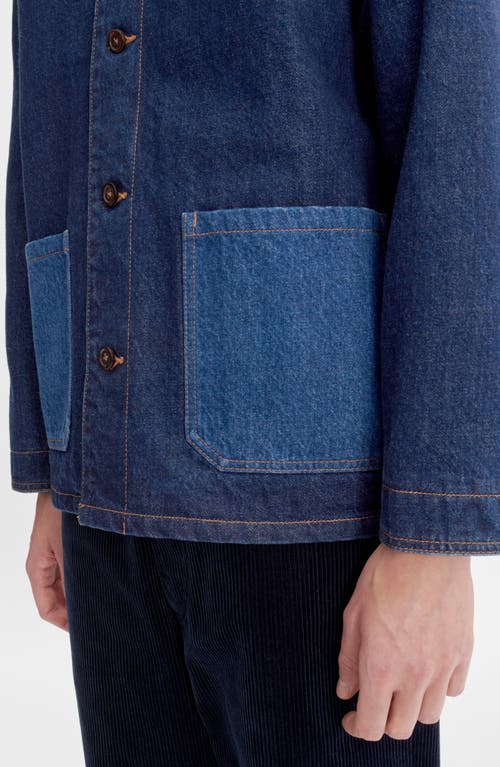 Shop Apc A.p.c. Anthonin Denim Overshirt In Washed Indigo