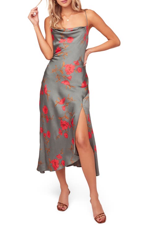 Gaia Floral Print Sleeveless Midi Dress