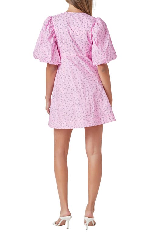 Endless Rose Floral Puff Sleeve Minidress In Lilac