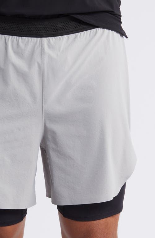 Shop Asrv Aerotex Hybrid Liner Shorts In Slate Grey/black