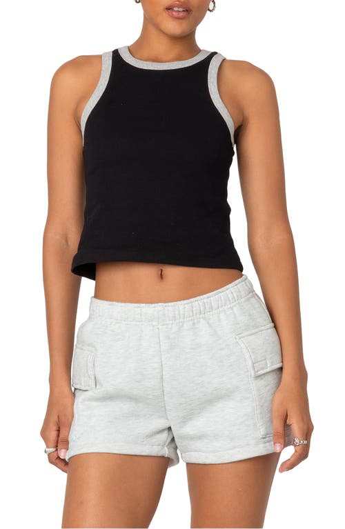 Shop Edikted Wes Contrast Trim Tank Top In Black