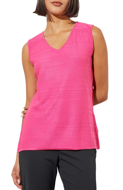 Ming Wang V-Neck Knit Tank Top Carmine Rose at Nordstrom,