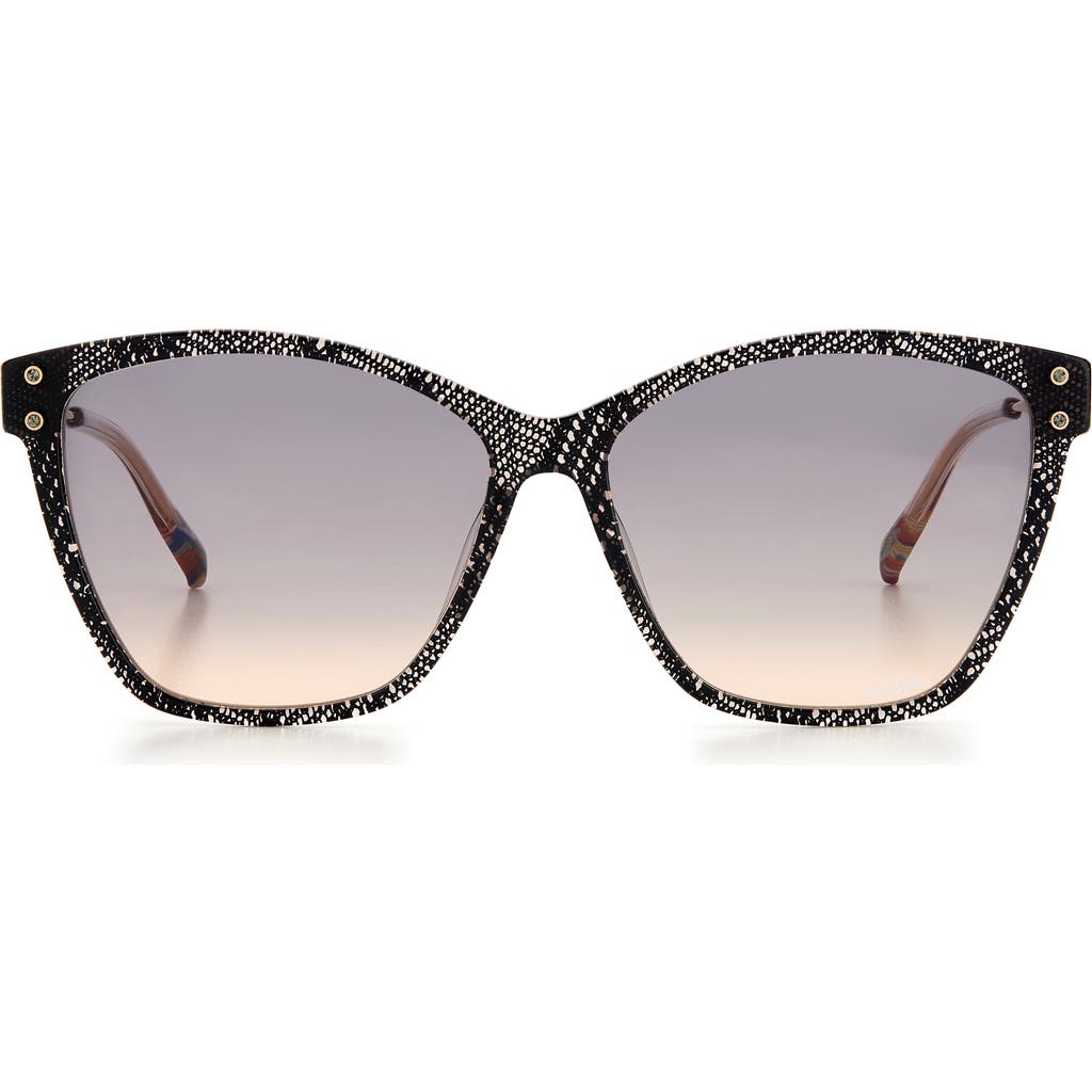 Missoni 56mm Gradient Rectangular Sunglasses In Black Nude