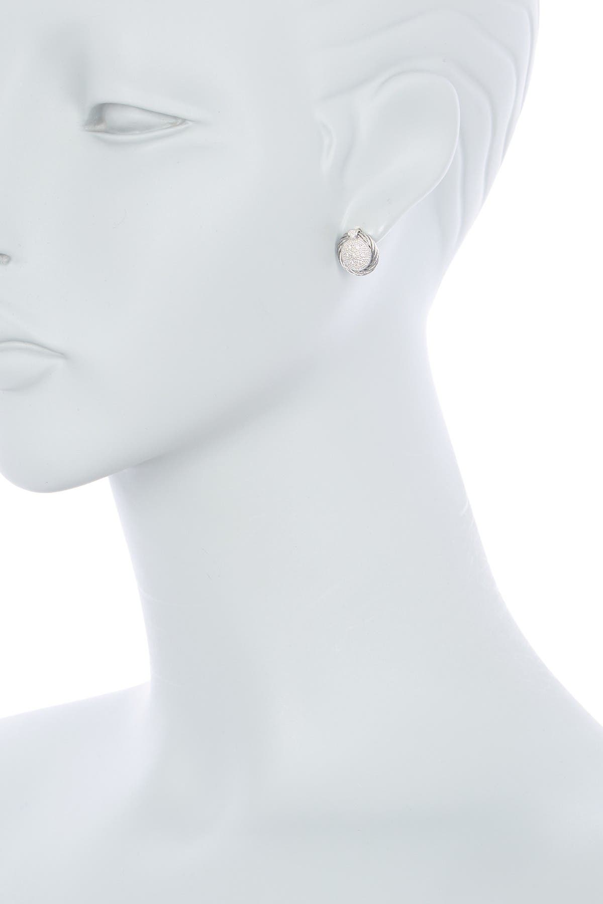Alor 14k White Gold & Stainless Steel Diamond Stud Earrings In Natural