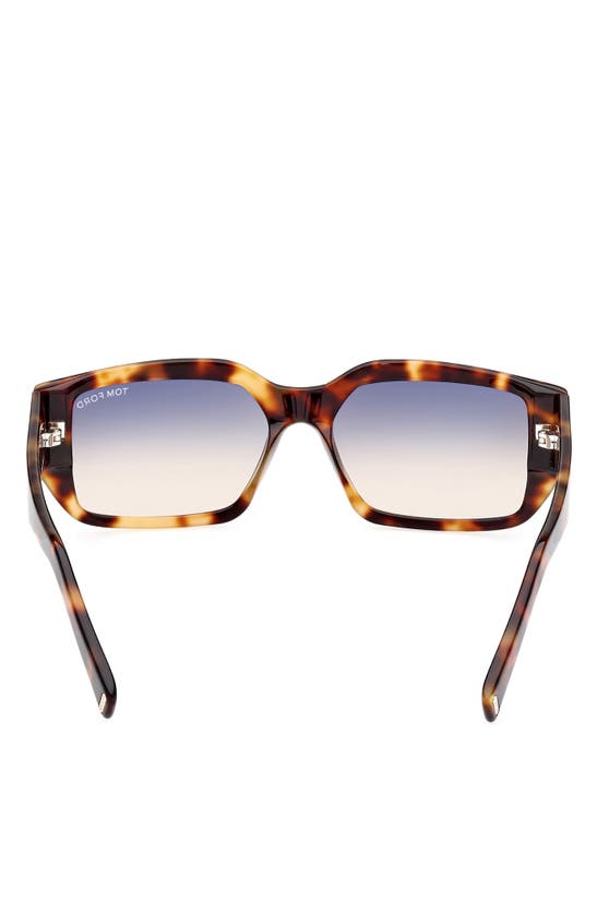 Tom Ford Andres 56mm Square Sunglasses In Coloured Havana / Smoke