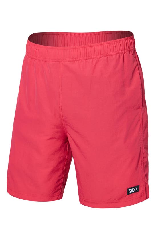 Shop Saxx Go Coastal 2n1 7-inch Swim Shorts In Hibiscus