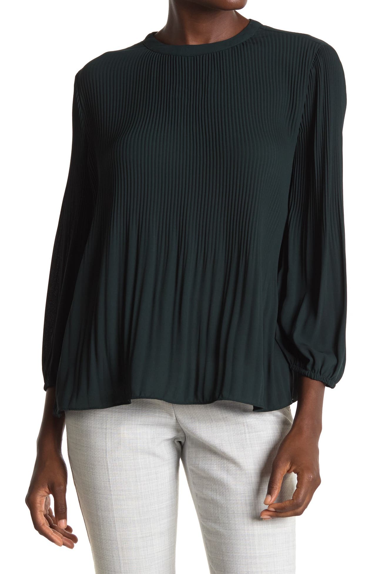 Adrianna Papell | Pleated Georgette Crepe Blouse | Nordstrom Rack