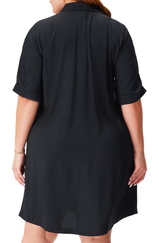 Shop Nic + Zoe Polished Shirtdress In Black Onyx