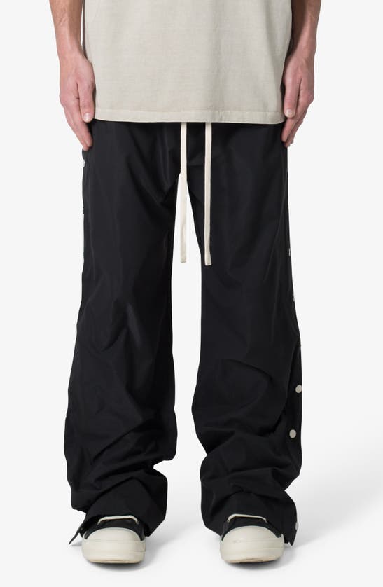 Shop Mnml Oversize Side Snap Nylon Pants In Black