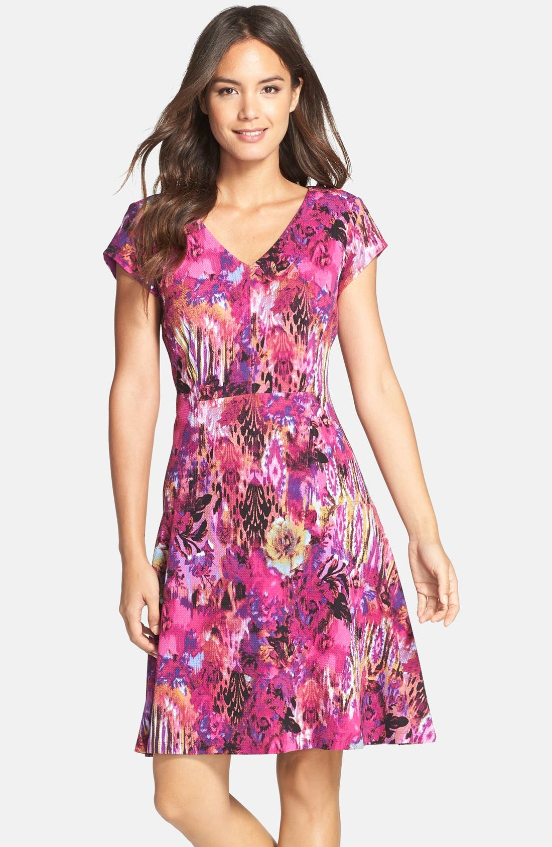 Chetta B Print Knit Fit & Flare Dress | Nordstrom