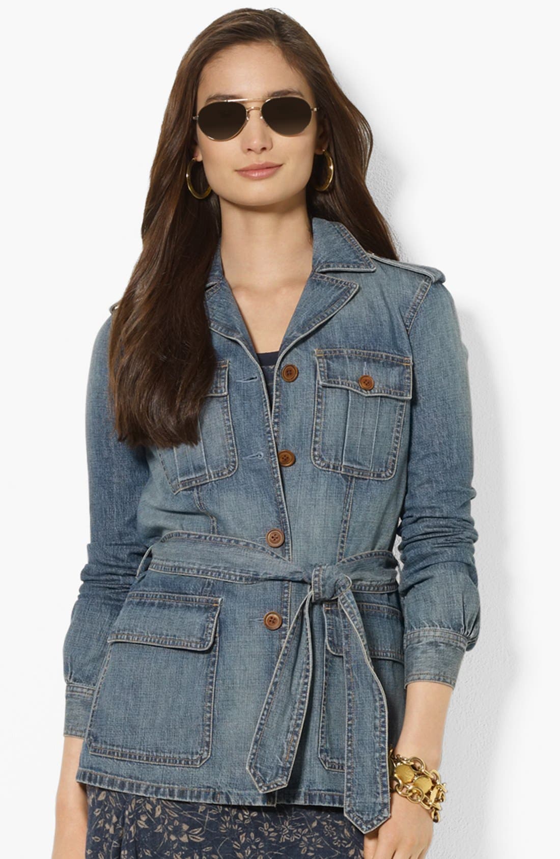Lauren Ralph Lauren Belted Denim Jacket Nordstrom
